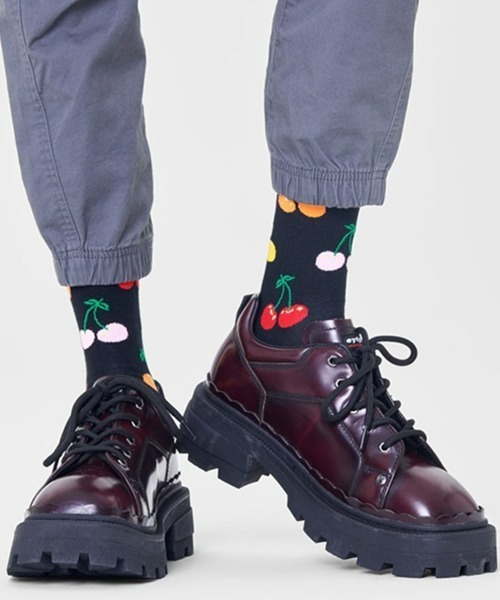 Happy Socks（ハッピーソックス）の「Happy Socks Cherry クルーソックス 10201109（ソックス/靴下・レディース・ネイビー/ブラック・L/M）」の3枚目の写真