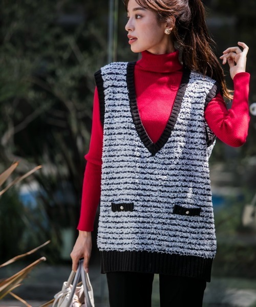 M.deux（エムドゥ）の「●ベーシックタートルニット●（ニット/セーター・レディース・ライトグレー/レッド/ブラック/グリーン/マスタード/オフホワイト/その他・MEDIUM）」の6枚目の写真