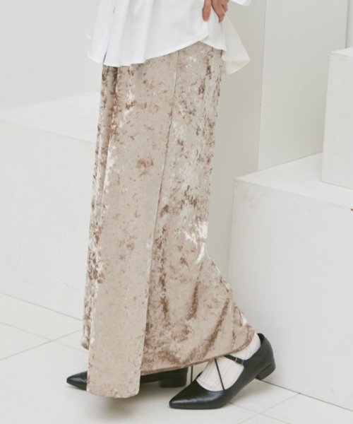 paravion（パラビオン）の「クラッシュベロアロングスカート（スカート・レディース・ブラウン/アイボリー/ブラック・FREE）」の7枚目の写真