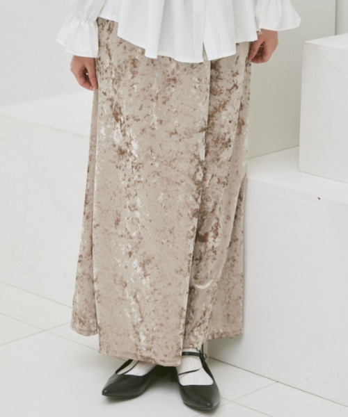 paravion（パラビオン）の「クラッシュベロアロングスカート（スカート・レディース・ブラウン/アイボリー/ブラック・FREE）」の8枚目の写真