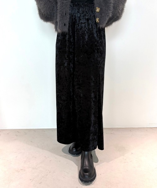 paravion（パラビオン）の「クラッシュベロアロングスカート（スカート・レディース・ブラウン/アイボリー/ブラック・FREE）」の15枚目の写真