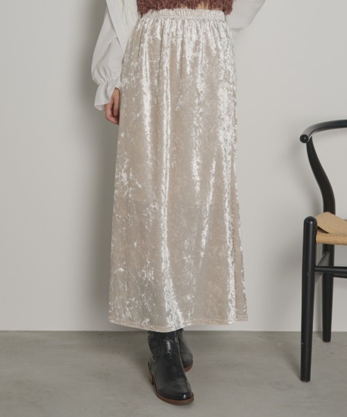 paravion（パラビオン）の「クラッシュベロアロングスカート（スカート・レディース・ブラウン/アイボリー/ブラック・FREE）」の19枚目の写真