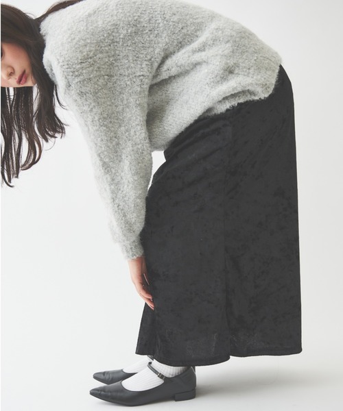 paravion（パラビオン）の「クラッシュベロアロングスカート（スカート・レディース・ブラウン/アイボリー/ブラック・FREE）」の5枚目の写真