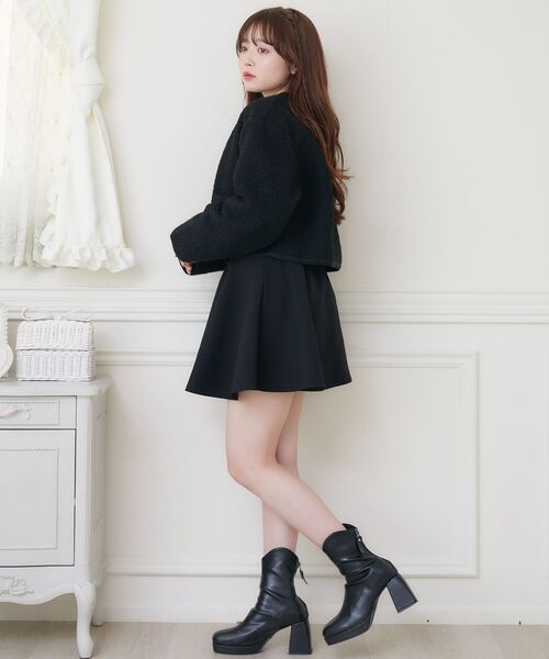 ems excite（エムズエキサイト）の「ビジュー釦JK（ノーカラージャケット・レディース・ナチュラル/ブラック・FREE）」の5枚目の写真