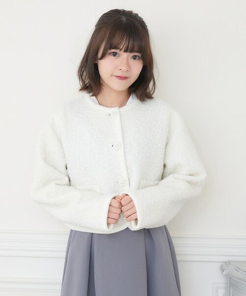 ems excite（エムズエキサイト）の「ビジュー釦JK（ノーカラージャケット・レディース・ナチュラル/ブラック・FREE）」の19枚目の写真