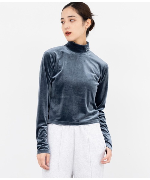 ANAP（アナップ）の「刺繍ベロアハイネックトップス長袖（Tシャツ/カットソー・レディース・ブラック/ブルー/ピンク/オフホワイト・FREE）」の15枚目の写真