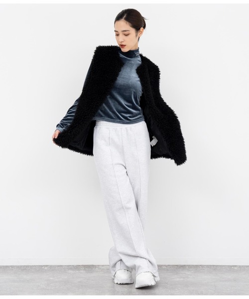 アルベロ　トップス ドレープデザインベロアトップス（Tシャツ/カットソー）｜LE MORE