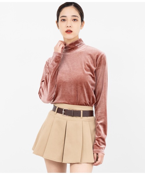 ANAP（アナップ）の「刺繍ベロアハイネックトップス長袖（Tシャツ/カットソー・レディース・ブラック/ブルー/ピンク/オフホワイト・FREE）」の19枚目の写真