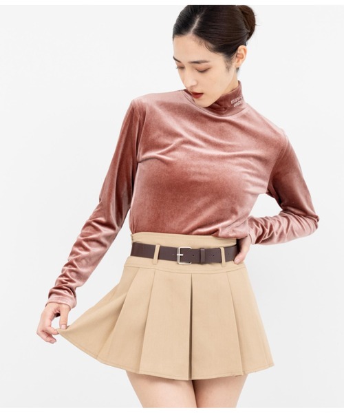 ANAP（アナップ）の「刺繍ベロアハイネックトップス長袖（Tシャツ/カットソー・レディース・ブラック/ブルー/ピンク/オフホワイト・FREE）」の22枚目の写真