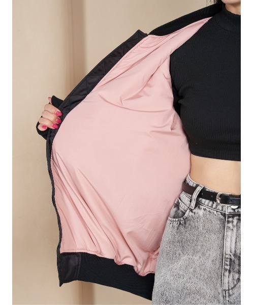 ぴ*)様 darich ボリュームギャザーブルゾン ダーリッチ Darich ボリュームギャザーMA-1 （ピンク