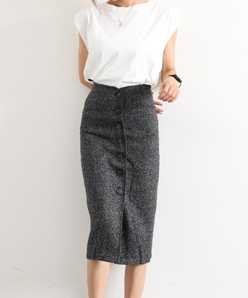 Miniministore（ミニミニストア）の「ツイード調スカート 秋冬ペンシルスカート（スカート・レディース・ブラック/グレー・S/XL/M/XXL/L）」の9枚目の写真