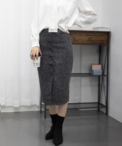 Miniministore（ミニミニストア）の「ツイード調スカート 秋冬ペンシルスカート（スカート・レディース・ブラック/グレー・S/XL/M/XXL/L）」の12枚目の写真