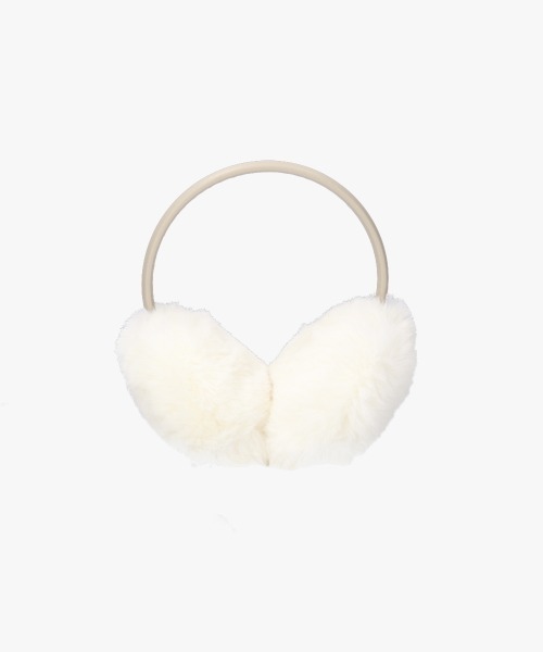 OVERRIDE(オーバーライド)の「OVERRIDE LEATHER FAKEFUR EARMUFF(イヤーマフ・レディース・ベージュ/ブラック/ホワイト/グリーン・57~59cm)」の2枚目の写真