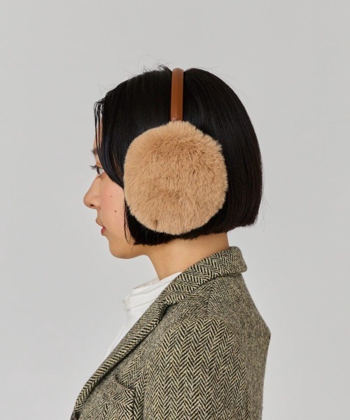 OVERRIDE(オーバーライド)の「OVERRIDE LEATHER FAKEFUR EARMUFF(イヤーマフ・レディース・ベージュ/ブラック/ホワイト/グリーン・57~59cm)」の12枚目の写真