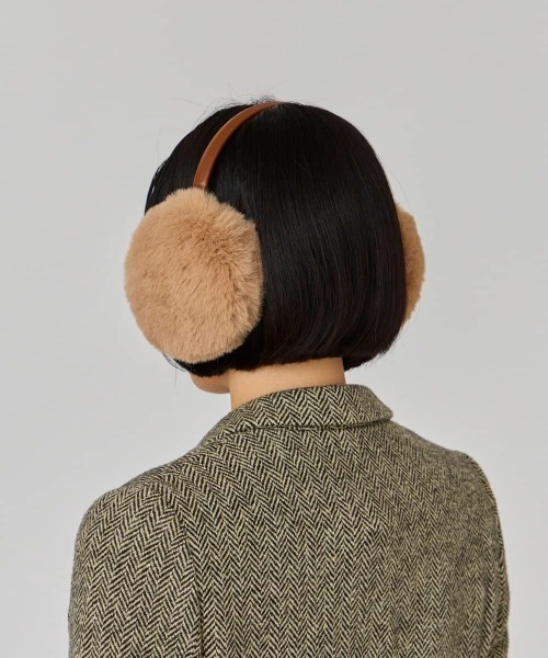OVERRIDE(オーバーライド)の「OVERRIDE LEATHER FAKEFUR EARMUFF(イヤーマフ・レディース・ベージュ/ブラック/ホワイト/グリーン・57~59cm)」の13枚目の写真