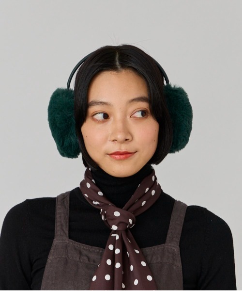 OVERRIDE(オーバーライド)の「OVERRIDE LEATHER FAKEFUR EARMUFF(イヤーマフ・レディース・ベージュ/ブラック/ホワイト/グリーン・57~59cm)」の20枚目の写真