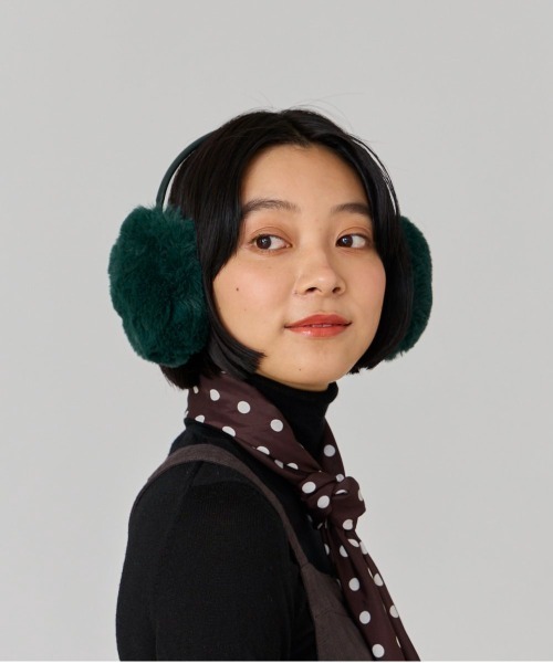 OVERRIDE(オーバーライド)の「OVERRIDE LEATHER FAKEFUR EARMUFF(イヤーマフ・レディース・ベージュ/ブラック/ホワイト/グリーン・57~59cm)」の21枚目の写真
