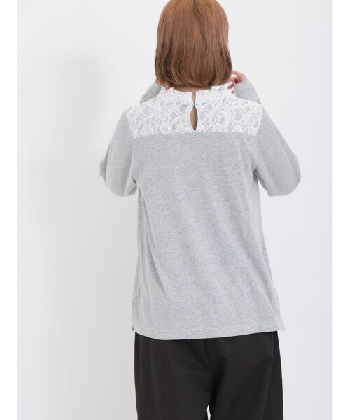 Samansa Mos2（サマンサ モスモス）の「レース切替カットソー（Tシャツ/カットソー・レディース・ブラック/グレー/キナリ/オフホワイト・F）」の7枚目の写真