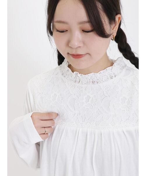 Samansa Mos2（サマンサ モスモス）の「レース切替カットソー（Tシャツ/カットソー・レディース・ブラック/グレー/キナリ/オフホワイト・F）」の10枚目の写真