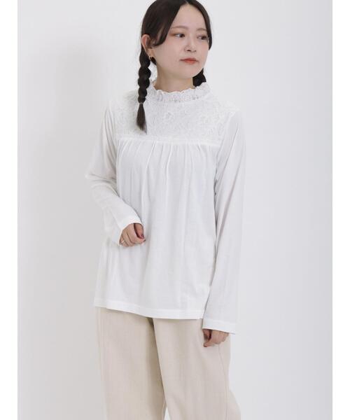 Samansa Mos2（サマンサ モスモス）の「レース切替カットソー（Tシャツ/カットソー・レディース・ブラック/グレー/キナリ/オフホワイト・F）」の11枚目の写真