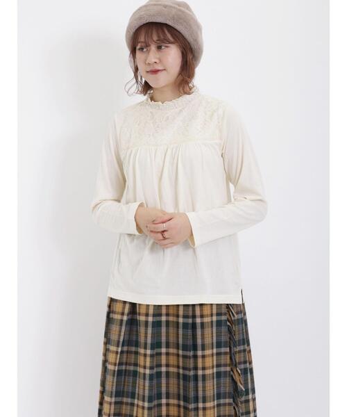 Samansa Mos2（サマンサ モスモス）の「レース切替カットソー（Tシャツ/カットソー・レディース・ブラック/グレー/キナリ/オフホワイト・F）」の13枚目の写真