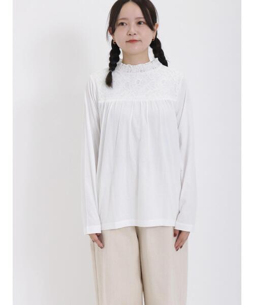 Samansa Mos2（サマンサ モスモス）の「レース切替カットソー（Tシャツ/カットソー・レディース・ブラック/グレー/キナリ/オフホワイト・F）」の18枚目の写真