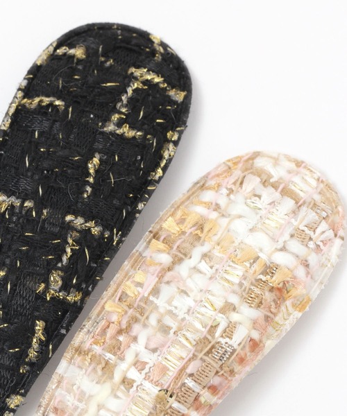 LAKOLE（ラコレ）の「ツイードヘアクリップ / 990606（バレッタ/ヘアクリップ・レディース・ベージュ/ブラック・FREE）」の4枚目の写真