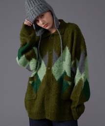 ARGYLE SHAGGY KNIT CARDIGAN / アーガイルシャギーニットカーディガン