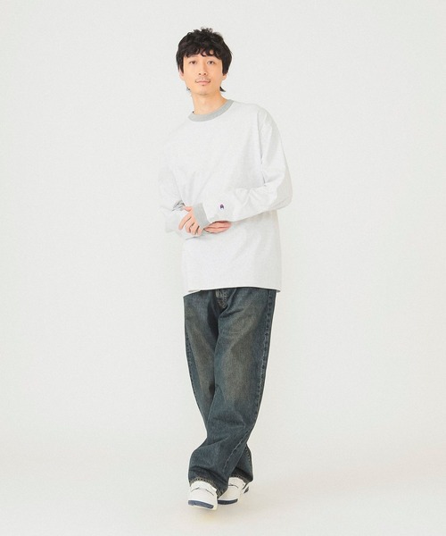 Champion（チャンピオン）の「Champion × BEAMS / 別注 リンガー ロングスリーブ Tシャツ（Tシャツ/カットソー・メンズ・グレー/サックスブルー・SMALL/MEDIUM/LARGE/X-LARGE）」の11枚目の写真