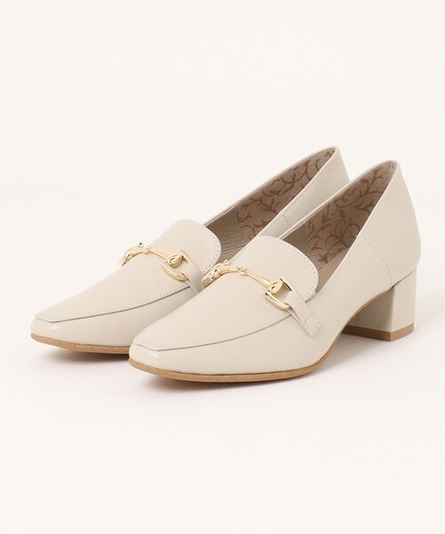 HIMIKO（ヒミコ）の「【Made in Japan】【撥水】ヒールバブーシュビットローファー/641101（ローファー・レディース・アイボリー/グレー/ブラック/ブルーグレー/ダークグレー/オフホワイト/ベージュ・24.5cm/23.0cm/24.0cm/22.0cm/22.5cm/23.5cm/25.0cm/25.5cm/21.5cm/26.0cm/26.5cm）」の2枚目の写真