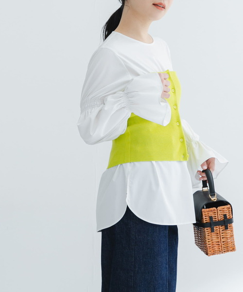 URBAN RESEARCH ROSSO WOMEN（アーバンリサーチ　ロッソ）の「デザインスリーブシャツブラウス（シャツ/ブラウス・レディース・ネイビー/ホワイト・FREE）」の11枚目の写真