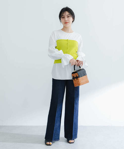 URBAN RESEARCH ROSSO WOMEN（アーバンリサーチ　ロッソ）の「デザインスリーブシャツブラウス（シャツ/ブラウス・レディース・ネイビー/ホワイト・FREE）」の15枚目の写真