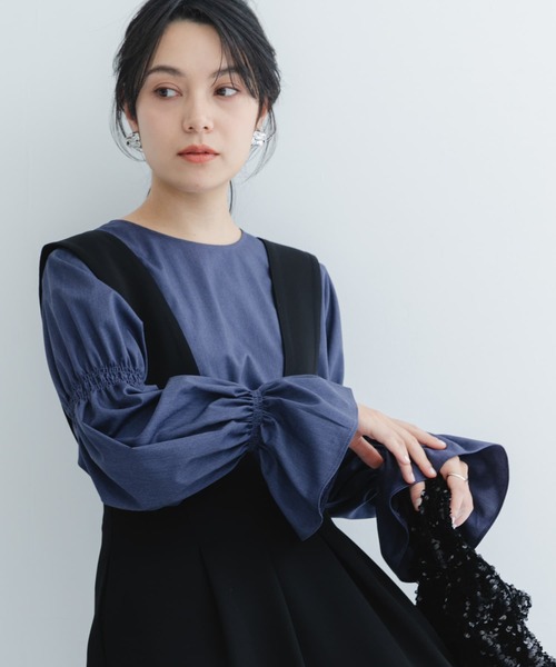 URBAN RESEARCH ROSSO WOMEN（アーバンリサーチ　ロッソ）の「デザインスリーブシャツブラウス（シャツ/ブラウス・レディース・ネイビー/ホワイト・FREE）」の17枚目の写真
