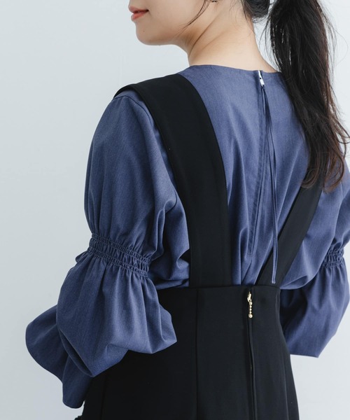 URBAN RESEARCH ROSSO WOMEN（アーバンリサーチ　ロッソ）の「デザインスリーブシャツブラウス（シャツ/ブラウス・レディース・ネイビー/ホワイト・FREE）」の21枚目の写真