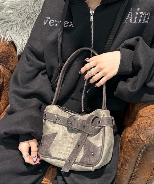 sedacle girl(セダクルガール)の「ウエスタンベルトハンドバッグ(ハンドバッグ・レディース・グレー/ブラウン/ブルー/ダークブラウン・FREE)」の5枚目の写真