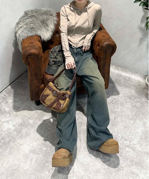 sedacle girl(セダクルガール)の「ウエスタンベルトハンドバッグ(ハンドバッグ・レディース・グレー/ブラウン/ブルー/ダークブラウン・FREE)」の9枚目の写真