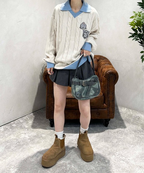 sedacle girl(セダクルガール)の「ウエスタンベルトハンドバッグ(ハンドバッグ・レディース・グレー/ブラウン/ブルー/ダークブラウン・FREE)」の11枚目の写真