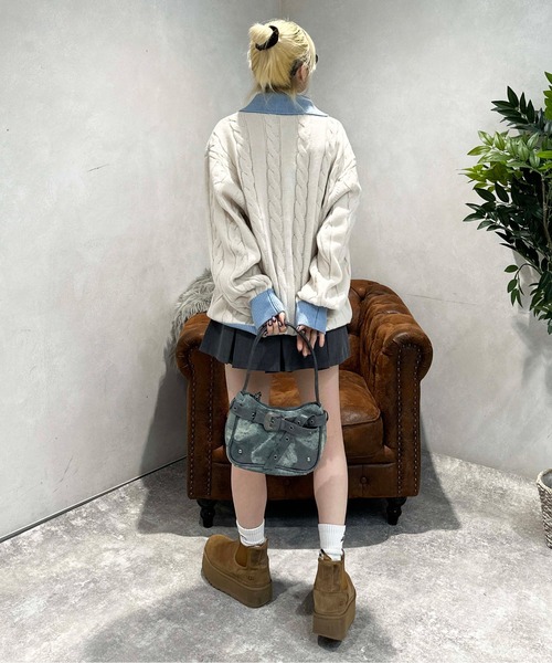 sedacle girl(セダクルガール)の「ウエスタンベルトハンドバッグ(ハンドバッグ・レディース・グレー/ブラウン/ブルー/ダークブラウン・FREE)」の12枚目の写真