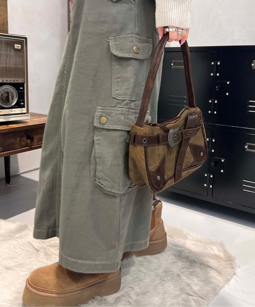 sedacle girl(セダクルガール)の「ウエスタンベルトハンドバッグ(ハンドバッグ・レディース・グレー/ブラウン/ブルー/ダークブラウン・FREE)」の19枚目の写真