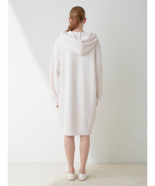 gelato pique（ジェラートピケ）の「【ONLINE限定】ベビモコアイスジャガードフーディワンピース（ルームワンピース・レディース・オフホワイト/ピンク・FREE）」の5枚目の写真