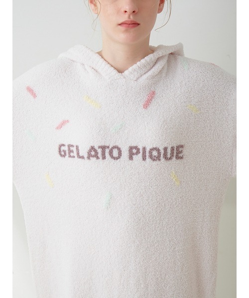 gelato pique（ジェラートピケ）の「【ONLINE限定】ベビモコアイスジャガードフーディワンピース（ルームワンピース・レディース・オフホワイト/ピンク・FREE）」の10枚目の写真