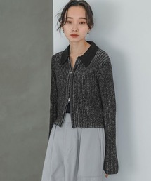 JEANASIS | 7GプレーティングリブZIPカーディガン/102727(ニット/セーター)