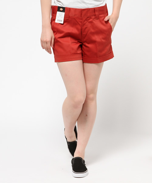Dickies（ディッキーズ）の「センタープレス入りカラーショーツ（その他パンツ・レディース・グリーン/ダークネイビー/ヘザ－グレー/オレンジ/ベージュ・26inch/27inch/28inch）」の5枚目の写真