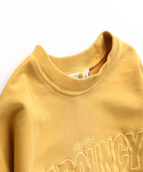 BRANSHES（ブランシェス）の「Happy colorピグメント染めトレーナー（スウェット・キッズ・ピンク/グリーン/アイボリー/サックスブルー/キャメル・100/150/90/130/120/110/140）」の9枚目の写真