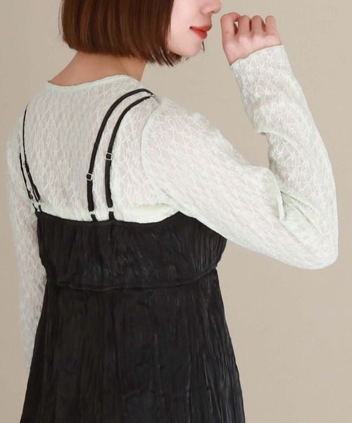 archives(アルシーヴ)の「フラワーカットレーストップス(Tシャツ/カットソー・レディース・ブラック/アイボリー/ミント・MEDIUM)」の5枚目の写真