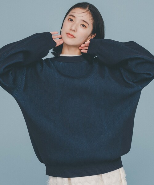 THE SHOP TK (ザ ショップ ティーケー )の「◆【裏表2WAY/軽量】リバーシブル畦ニット(ニット/セーター・メンズ・オフホワイト/サックスブルー/ネイビー/ベビーピンク/ライトグレー・03/02/04)」の3枚目の写真