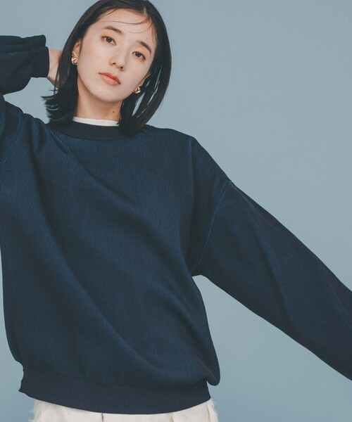 THE SHOP TK (ザ ショップ ティーケー )の「◆【裏表2WAY/軽量】リバーシブル畦ニット(ニット/セーター・メンズ・オフホワイト/サックスブルー/ネイビー/ベビーピンク/ライトグレー・03/02/04)」の6枚目の写真