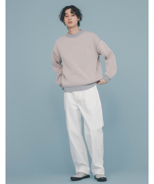 THE SHOP TK (ザ ショップ ティーケー )の「◆【裏表2WAY/軽量】リバーシブル畦ニット(ニット/セーター・メンズ・オフホワイト/サックスブルー/ネイビー/ベビーピンク/ライトグレー・03/02/04)」の12枚目の写真