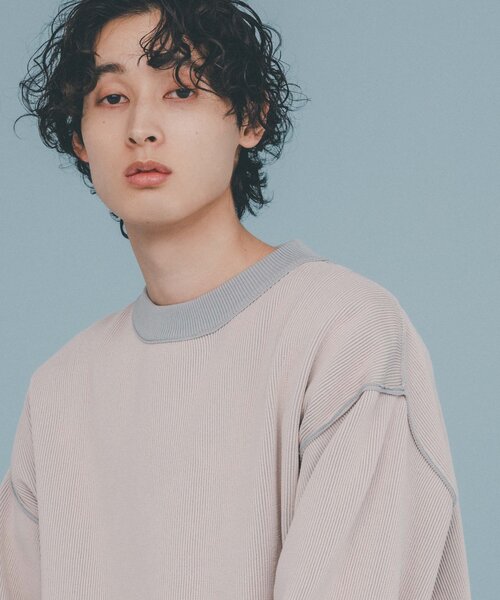 THE SHOP TK (ザ ショップ ティーケー )の「◆【裏表2WAY/軽量】リバーシブル畦ニット(ニット/セーター・メンズ・オフホワイト/サックスブルー/ネイビー/ベビーピンク/ライトグレー・03/02/04)」の15枚目の写真