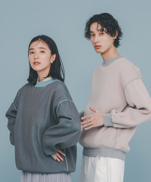 THE SHOP TK (ザ ショップ ティーケー )の「◆【裏表2WAY/軽量】リバーシブル畦ニット(ニット/セーター・メンズ・オフホワイト/サックスブルー/ネイビー/ベビーピンク/ライトグレー・03/02/04)」の16枚目の写真
